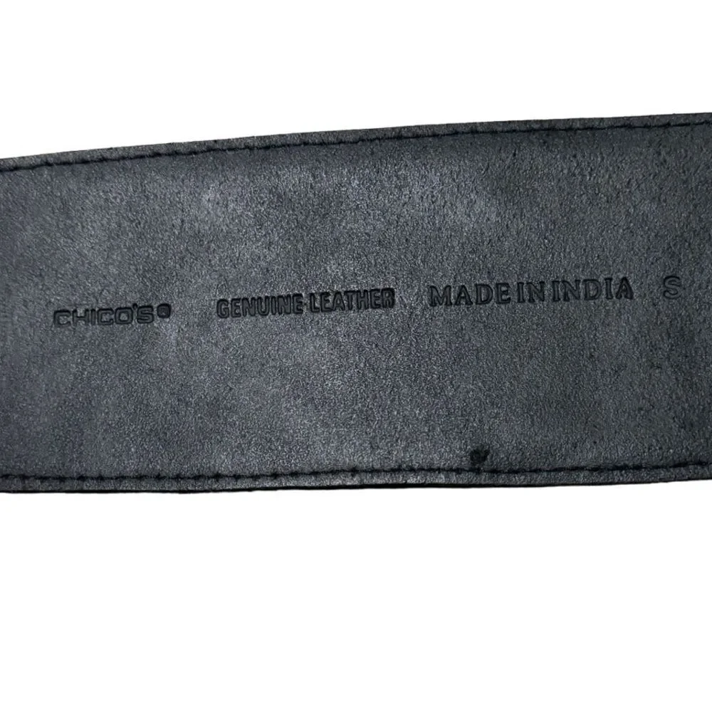 Chicos Leather Velvet Medallion Embellished Belt - Picture 11 of 16